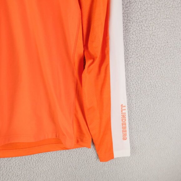 J.Lindeberg RY Mid Layer Shirt Mens Medium Lava Orange Quick Dry Stretch Golf - Picture 3 of 11